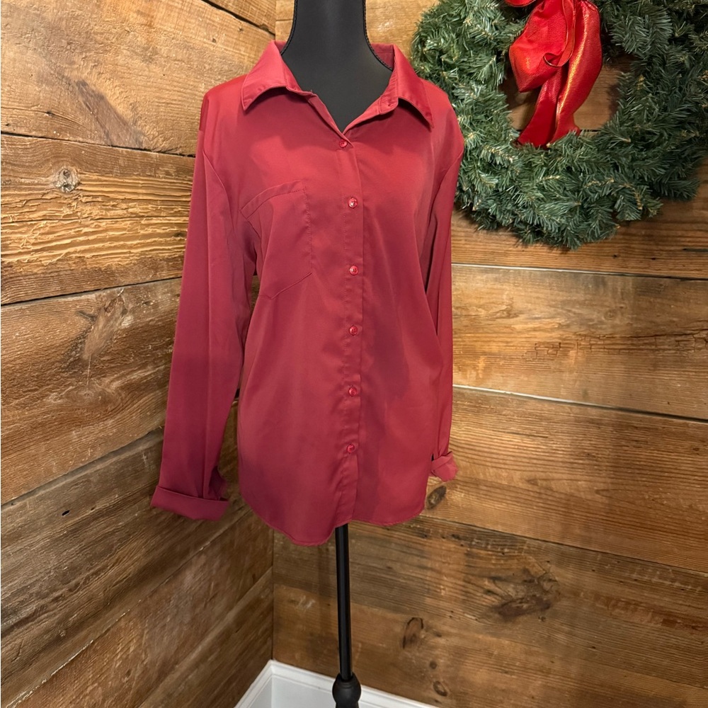 Burgundy dress blouse